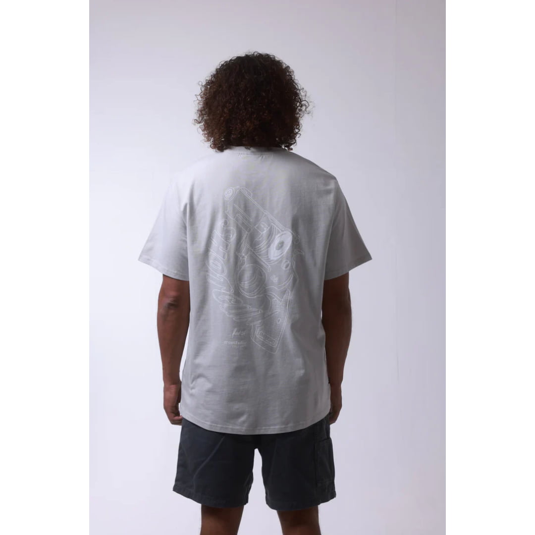 T-shirt Farci Shotgun Grey - White - Insidshop.com