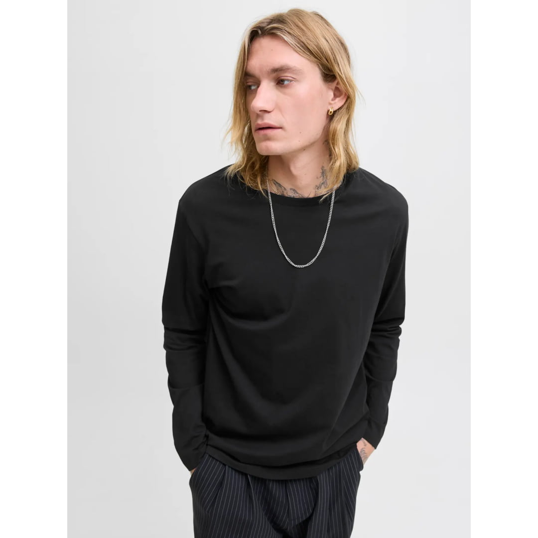 T shirt Jack & Jones JJEOrganic LS Basic Black Shirt