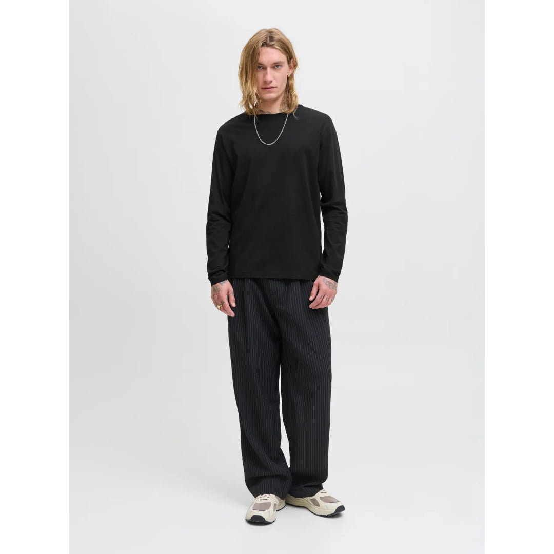 T shirt Jack & Jones JJEOrganic LS Basic Black Shirt