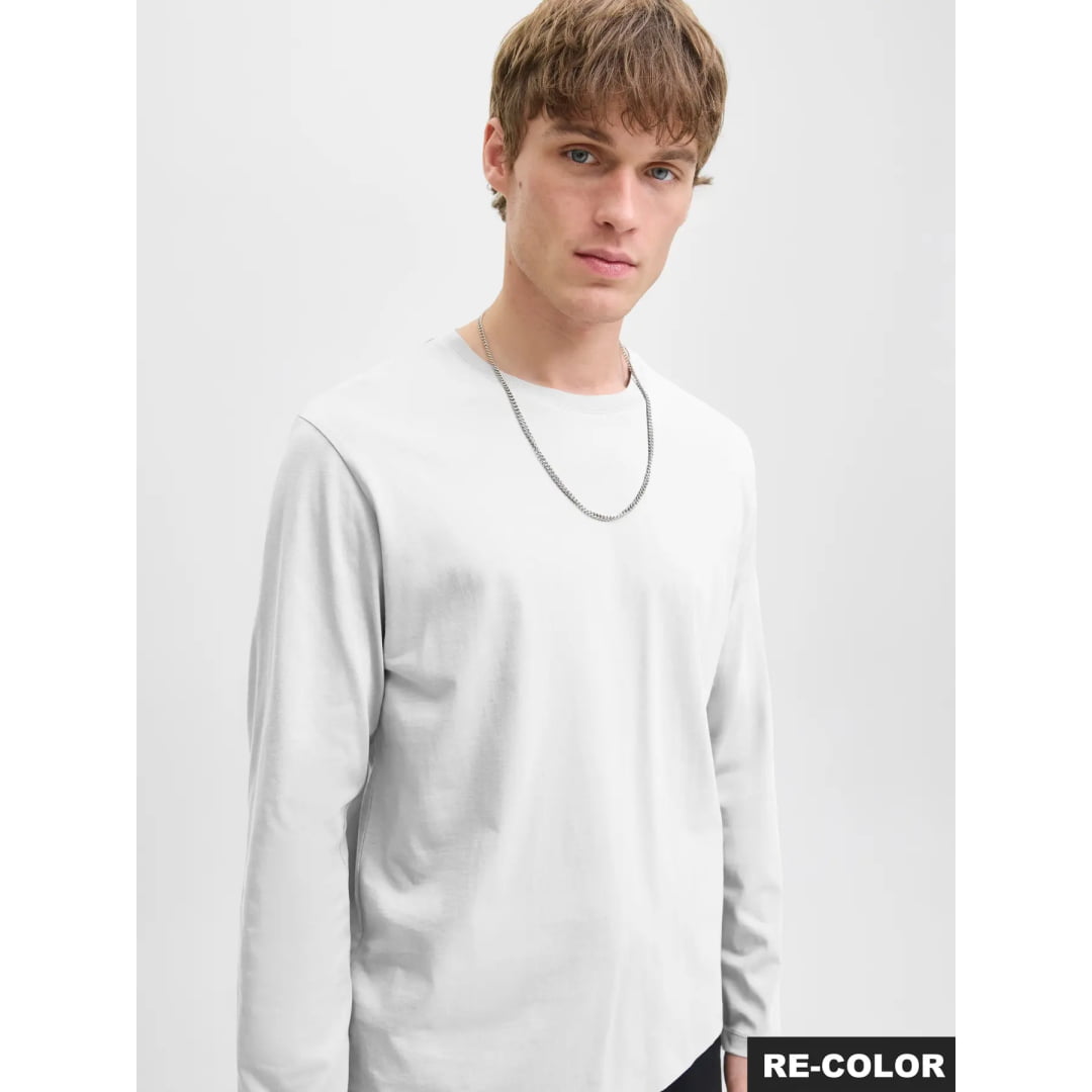 T shirt Jack & Jones JJEOrganic LS Basic White Shirt