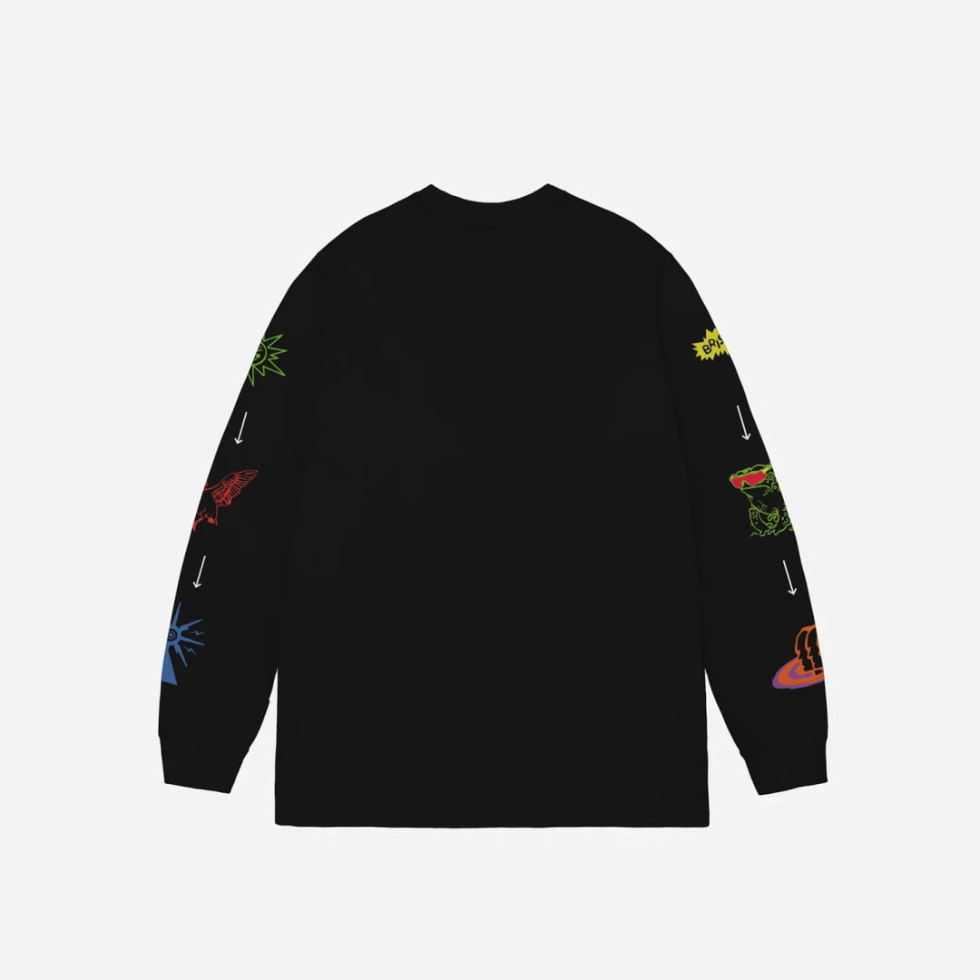 T-shirt Jacker LS Bristol Black - Inferno Washed