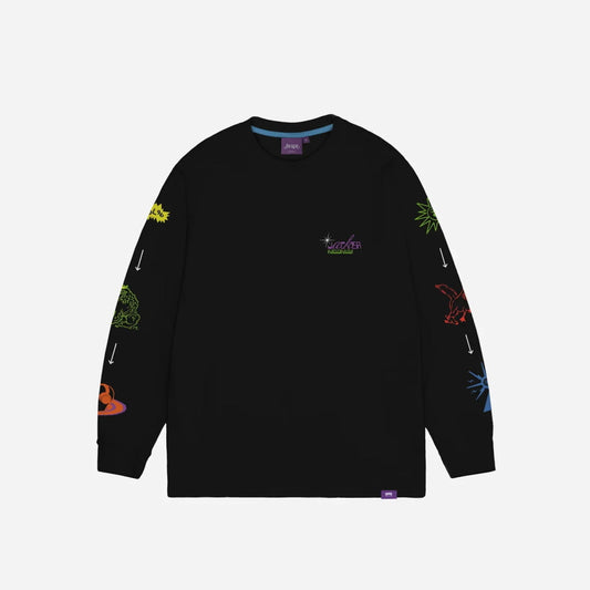 T-shirt Jacker LS Bristol Black - Inferno Washed