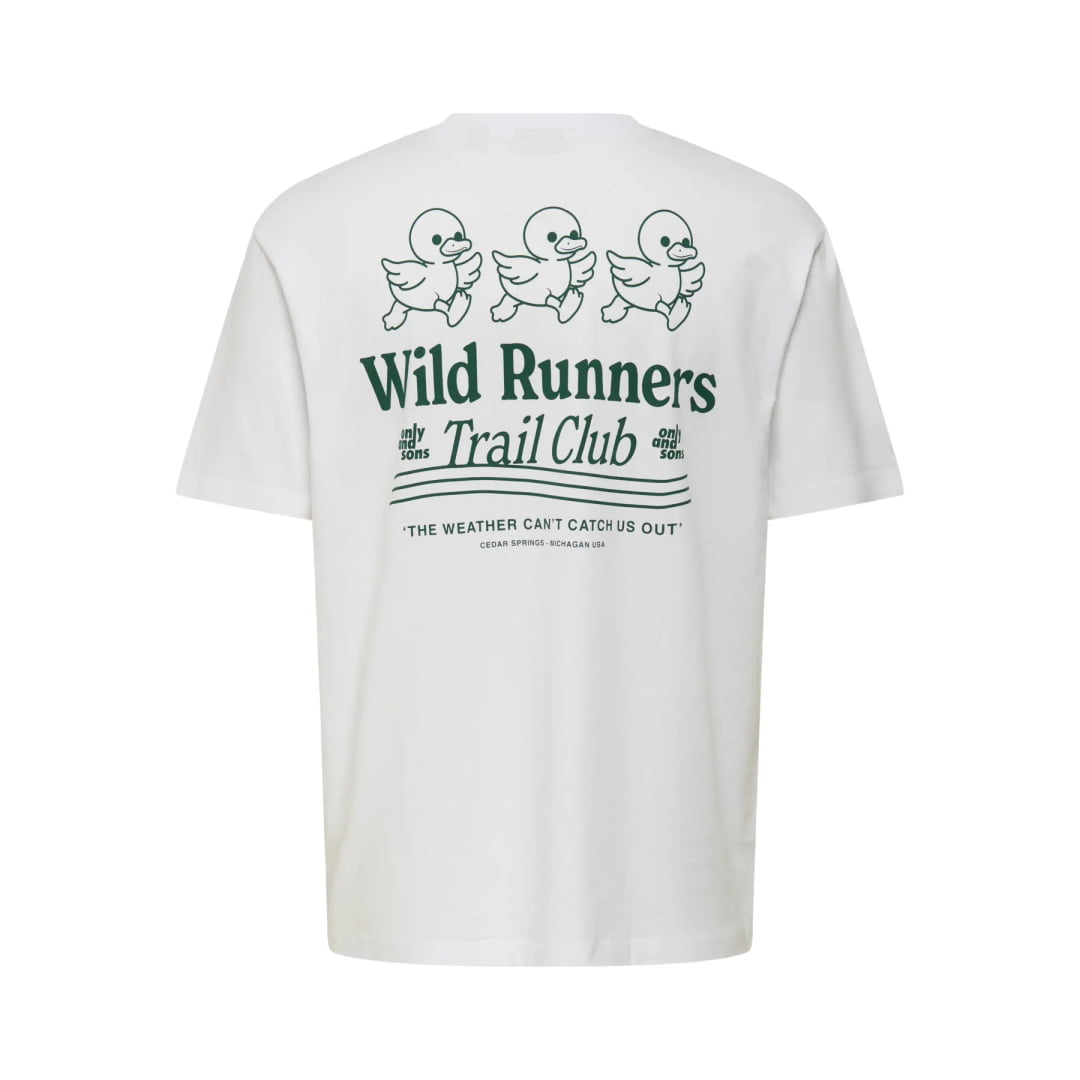 T shirt Only & Sons Onsfred Club Life Relax Bright White