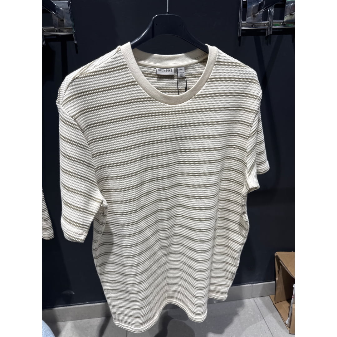 T-shirt Only & Sons Onsian Reg Stripe Struct Chinchilla
