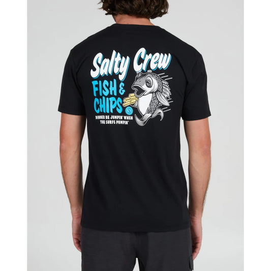 T-shirt Salty Crew Fish and Chips Premium Black -
