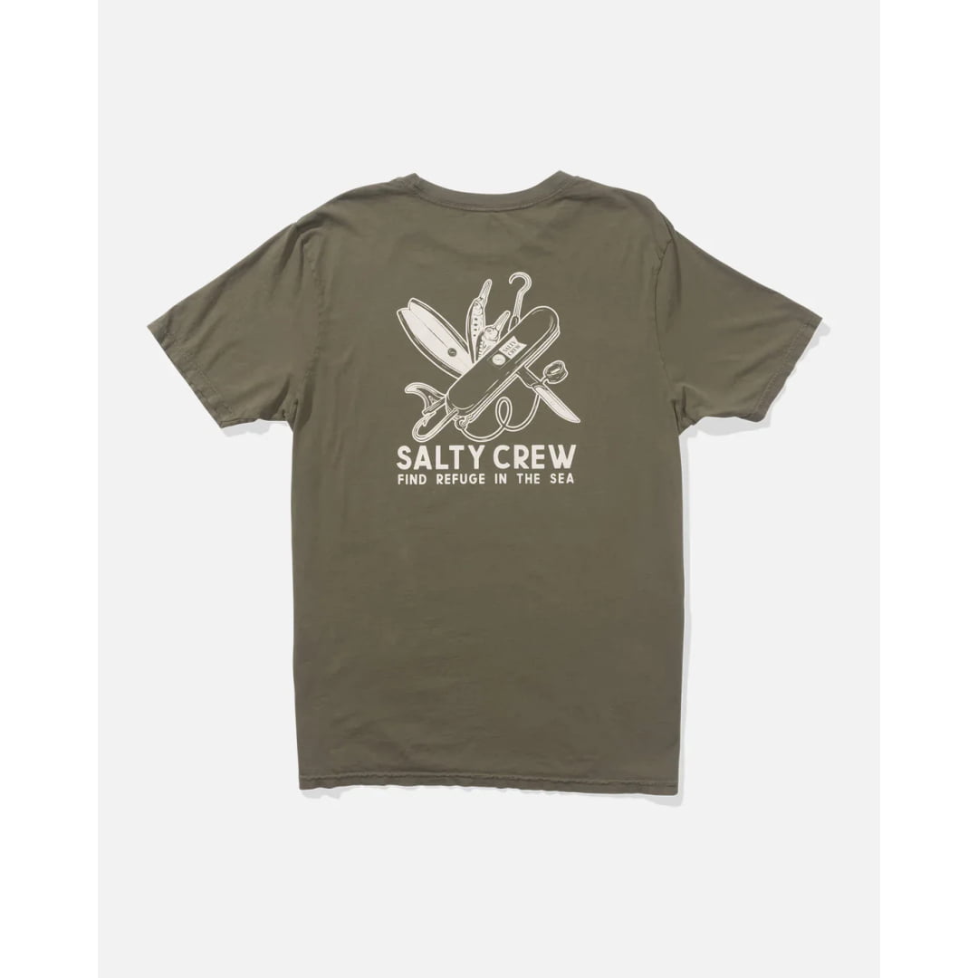 T-shirt Salty Crew Pocket Knife Vintage SS Dusty Olive - Ss