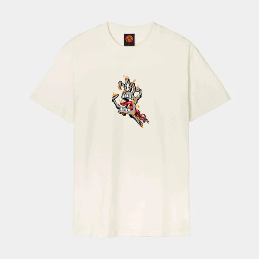T shirt Santa Cruz Burnt Bone Hand Unbleached Cotton