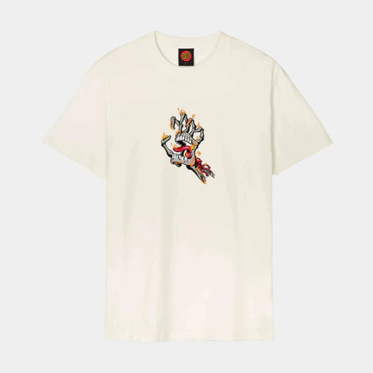T shirt Santa Cruz Burnt Bone Hand Unbleached Cotton