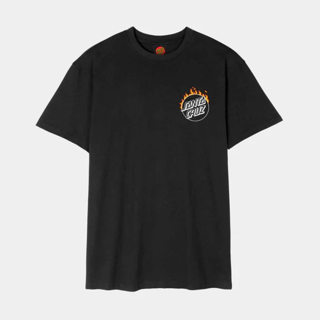 T shirt Santa Cruz Burnt Opus Oversized Black Classic Dot