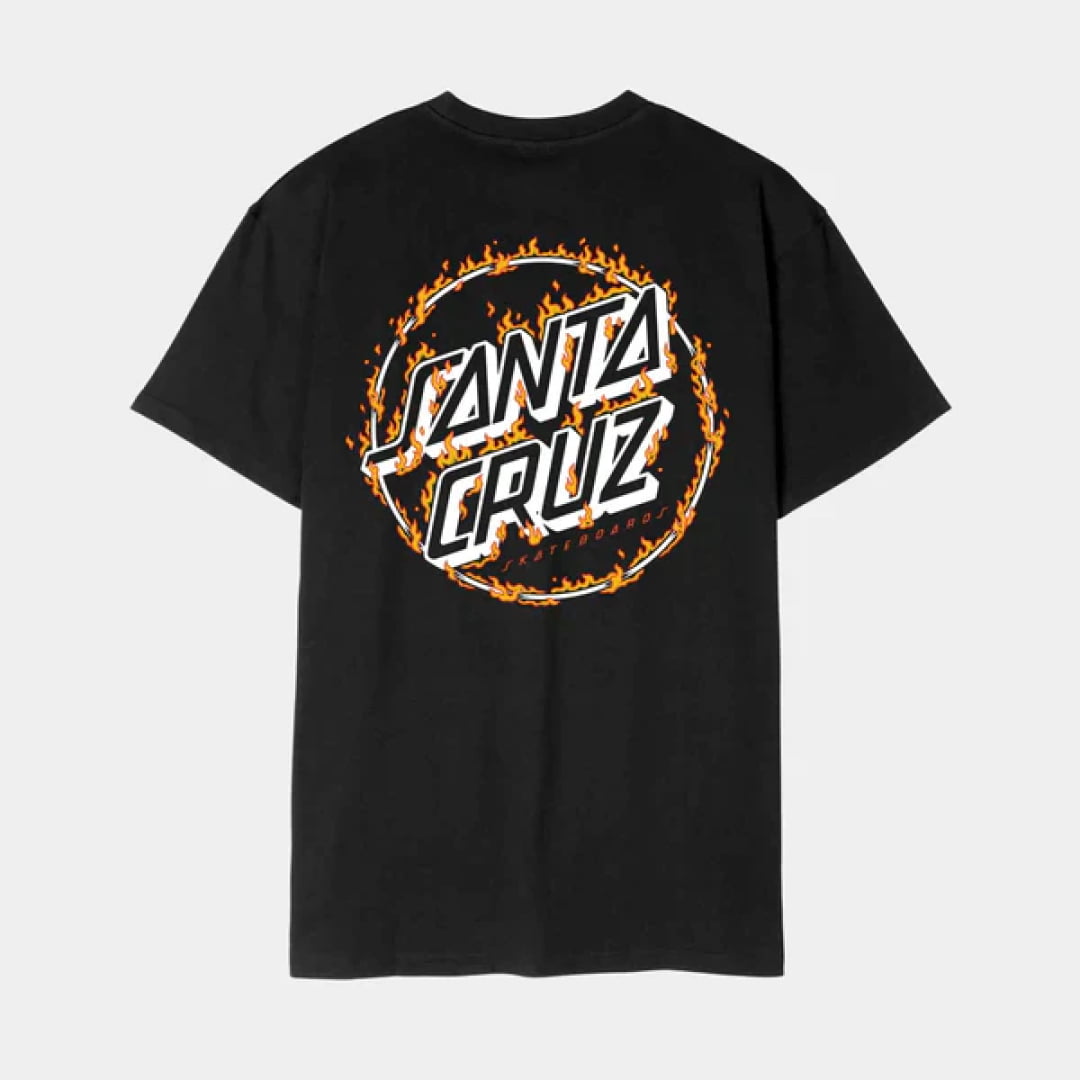 T shirt Santa Cruz Burnt Opus Oversized Black Classic Dot