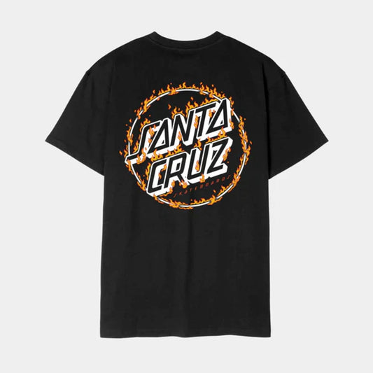 T shirt Santa Cruz Burnt Opus Oversized Black Classic Dot