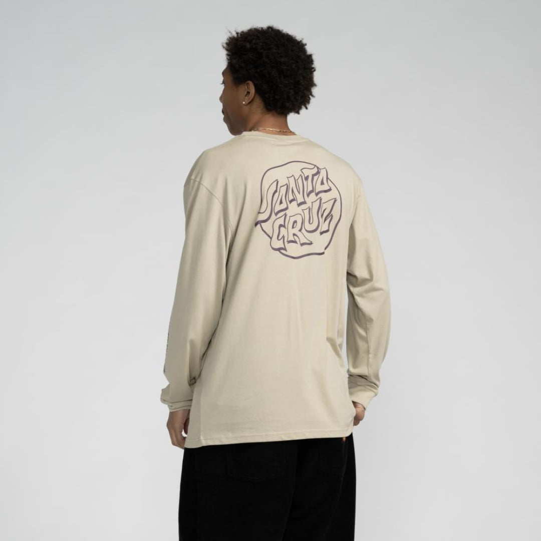 T-shirt Santa Cruz LS Fever Dream Mono Dot Stone Grey - Ls