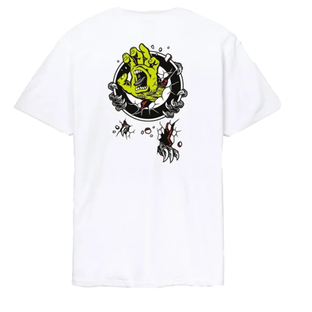 T shirt Santa Cruz Roskopp Screaming Target White Black