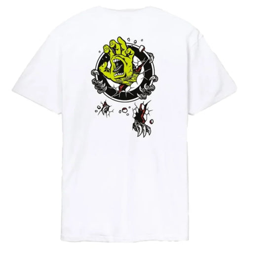 T shirt Santa Cruz Roskopp Screaming Target White Black
