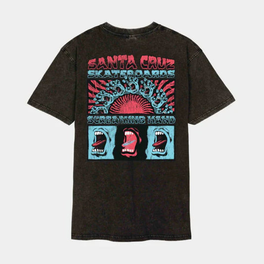 T shirt Santa Cruz VTG Screaming Connect Black Acid Wash