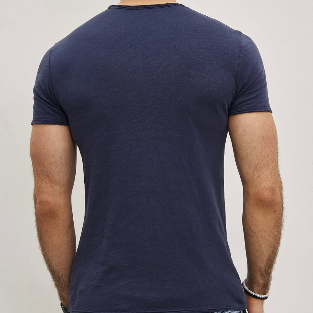 T-shirt Y.Two Col V F037 Dark Blue - Y.two v - Insidshop.com