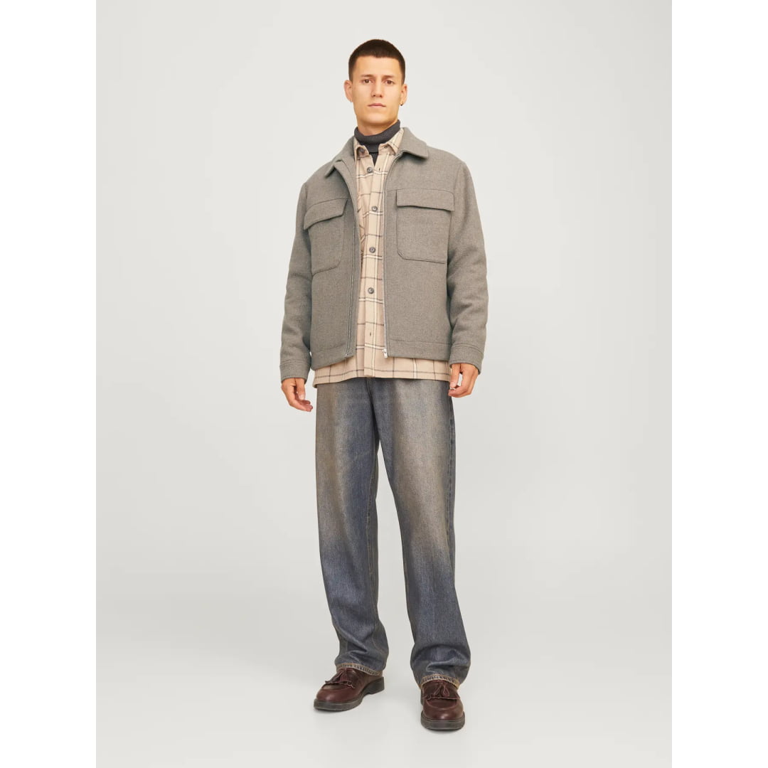 Veste Jack & Jones JPRCCRUSSEL Wool Blend Greige Jprccrussel