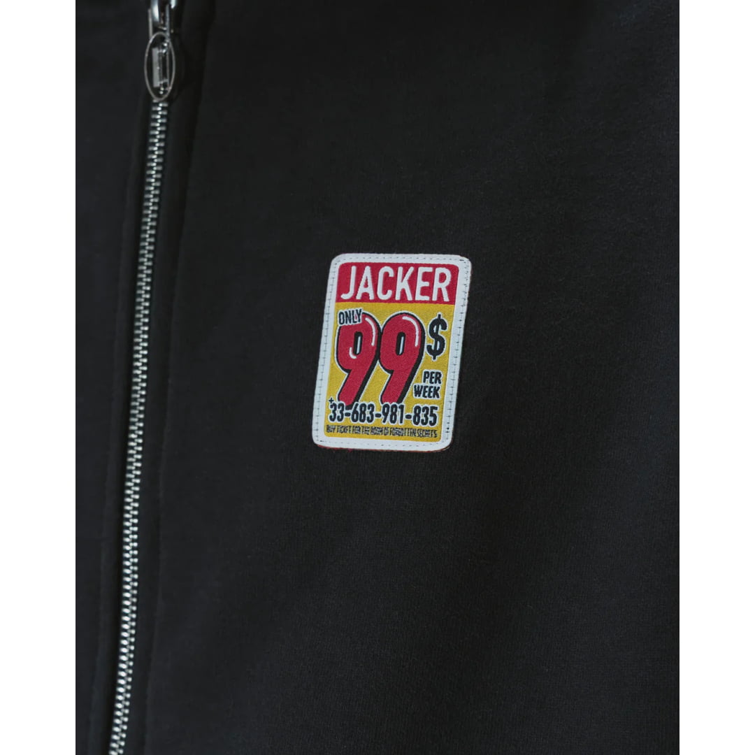 Veste Jacker Fearless Washed Hoodie Zip Black