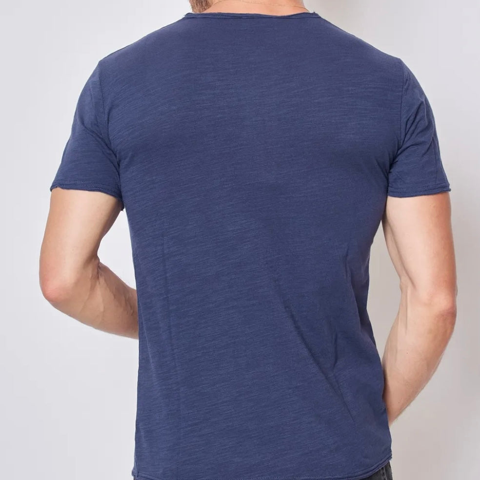 T-shirt Y.Two Col Rond F038 Dark Blue