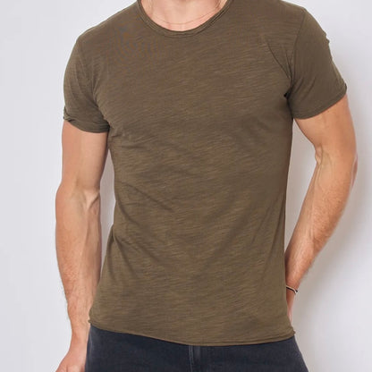 T-shirt Y.Two Col Rond F038 Kaki