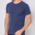 T-shirt Y.Two Col Rond F038 Dark Blue