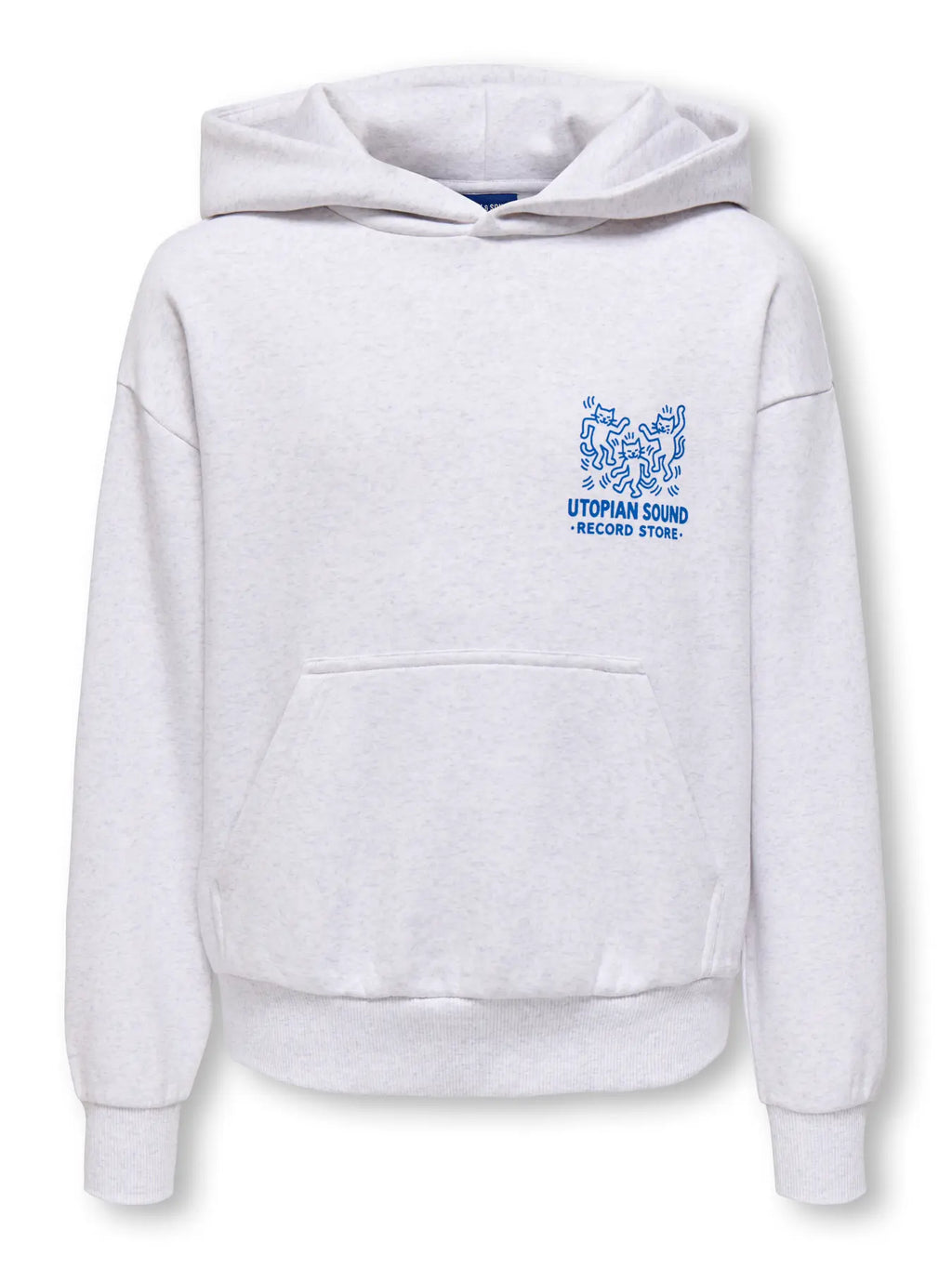 Sweat à Capuche Only & Sons OSJCERES RLX World Wide LS Super Light Grey Melange