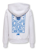 Sweat à Capuche Only & Sons OSJCERES RLX World Wide LS Super Light Grey Melange