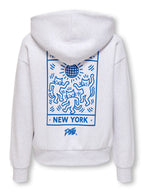 Sweat à Capuche Only & Sons OSJCERES RLX World Wide LS Super Light Grey Melange