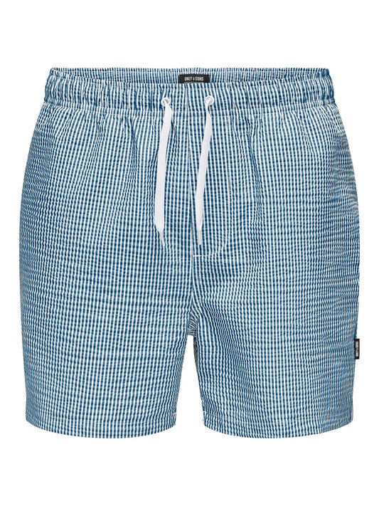 Short de Bain Only & Sons Onsted Swim Seersucker 1841 Quiet Harbor