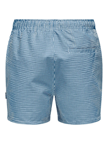 Short de Bain Only & Sons Onsted Swim Seersucker 1841 Quiet Harbor