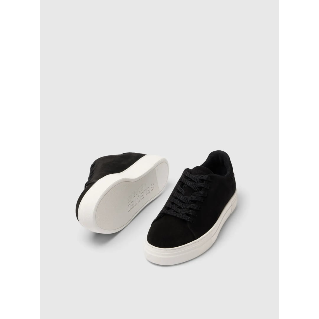 Basket Selected SLHDAVID Chunky Suede Black - Slhdavid