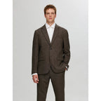 Blazer Selected SLHSLIM Reed Wool Brownie Structure