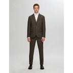 Blazer Selected SLHSLIM Reed Wool Brownie Structure