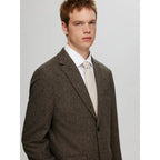 Blazer Selected SLHSLIM Reed Wool Brownie Structure