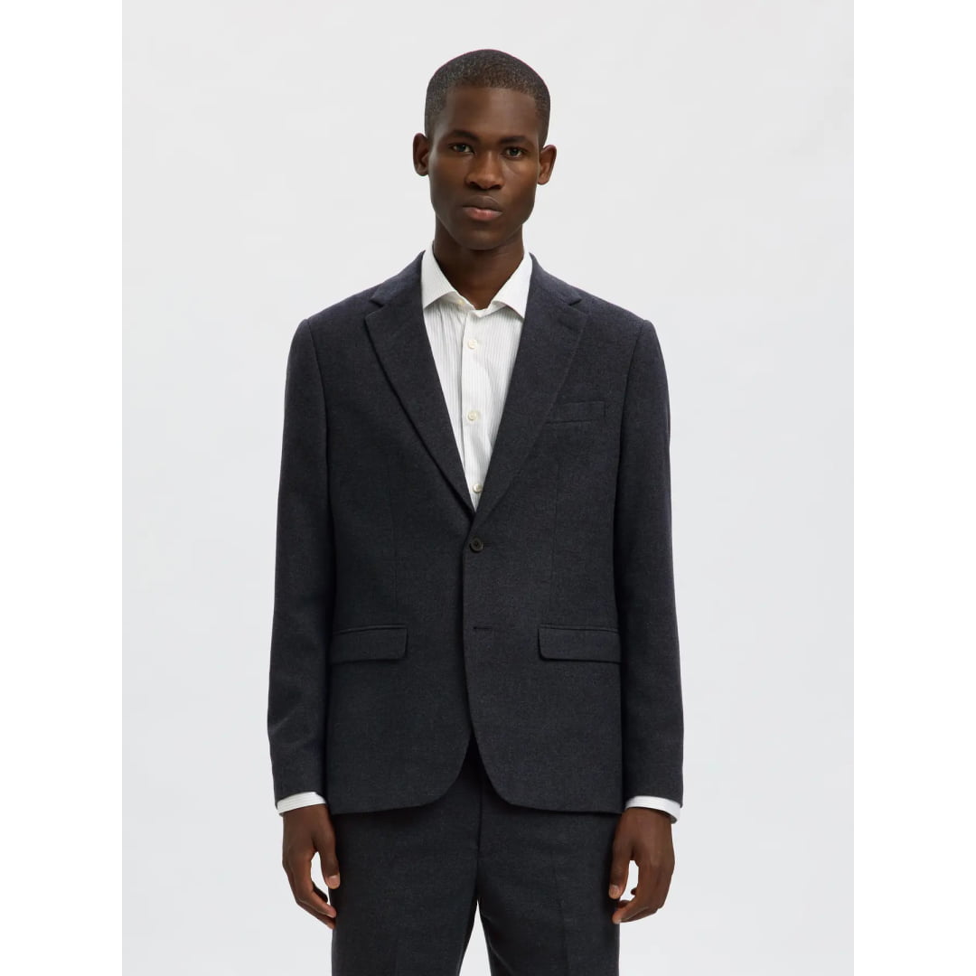 Blazer Selected SLHSLIM Reed Wool Dark Sapphire Structure