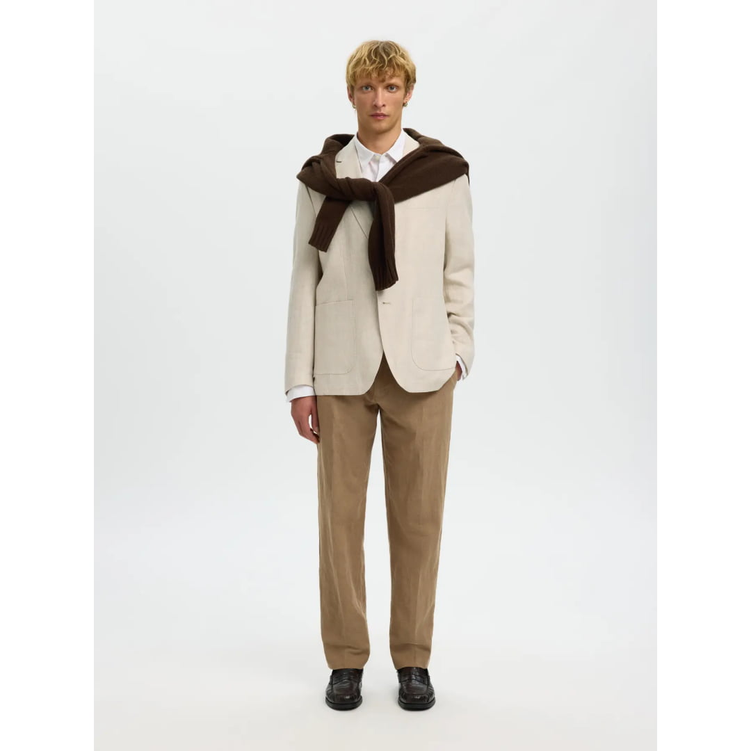 Blazer Selected SLMREG-Charles Linen Oatmeal