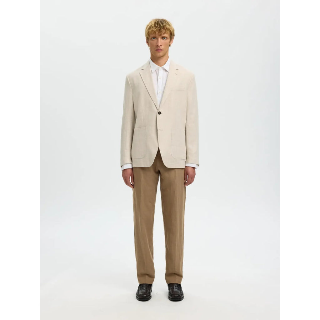 Blazer Selected SLMREG-Charles Linen Oatmeal