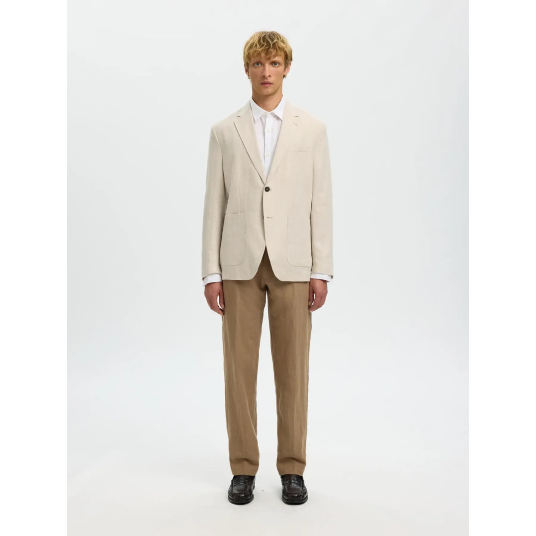 Blazer Selected SLMREG-Charles Linen Oatmeal
