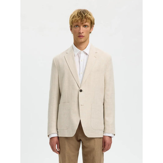 Blazer Selected SLMREG-Charles Linen Oatmeal