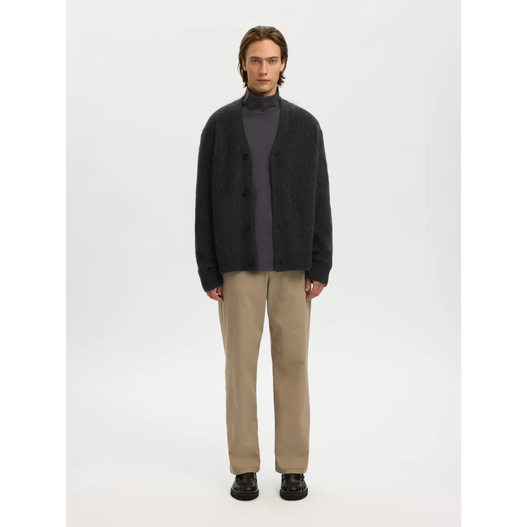 Cardigan Selected SLHMEIS Edit LS Relaxed V-Neck Asphalt