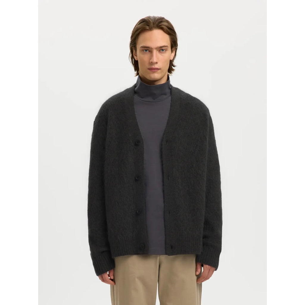 Cardigan Selected SLHMEIS Edit LS Relaxed V-Neck Asphalt