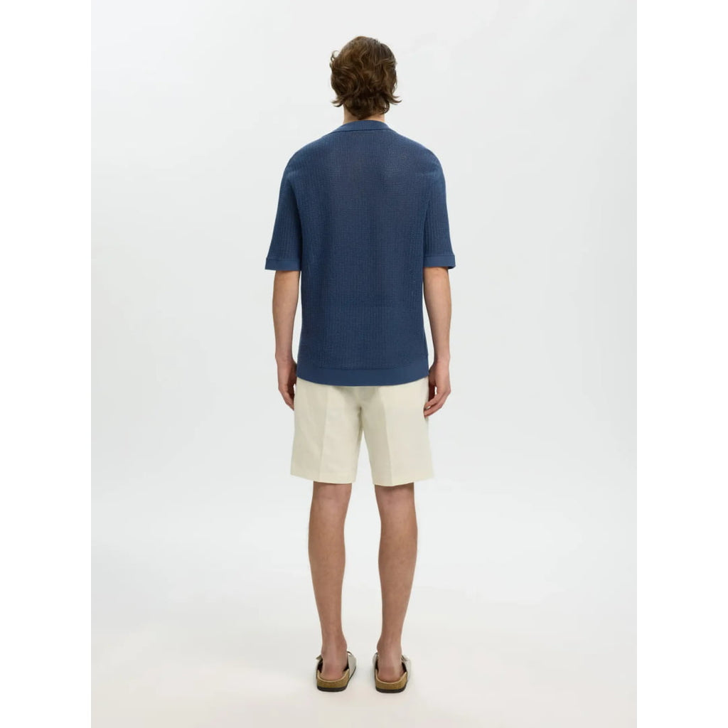 Cardigan Selected SLHSHANE SS Open Polo Struc Sargasso Sea