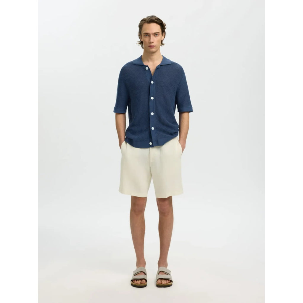 Cardigan Selected SLHSHANE SS Open Polo Struc Sargasso Sea