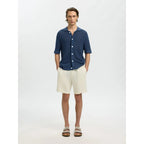 Cardigan Selected SLHSHANE SS Open Polo Struc Sargasso Sea