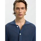 Cardigan Selected SLHSHANE SS Open Polo Struc Sargasso Sea