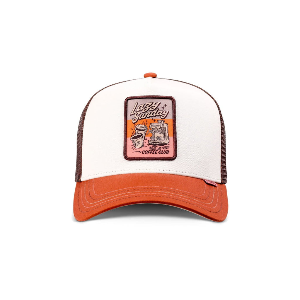Casquette Djinn’s Trucker HFT LSCC Funky Patch White Brown
