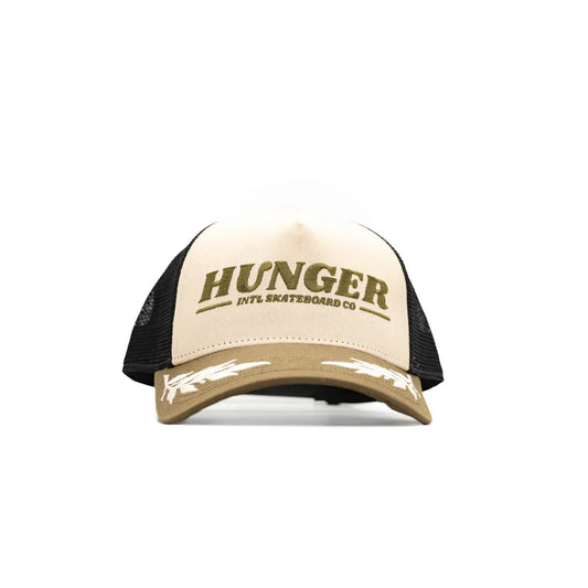 Casquette HUNGER Trucker Antique White / Kaki - Unique