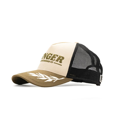 Casquette HUNGER Trucker Antique White / Kaki - Unique