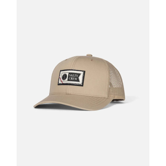 Casquette Salty Crew Topstitch Retro Trucker Khaki - Unique