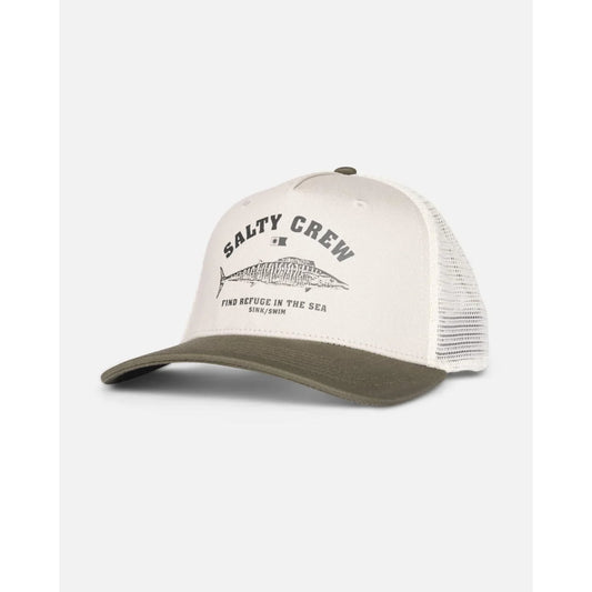 Casquette Salty Crew Wahoo Stamp Retro Trucker Oyster Olive